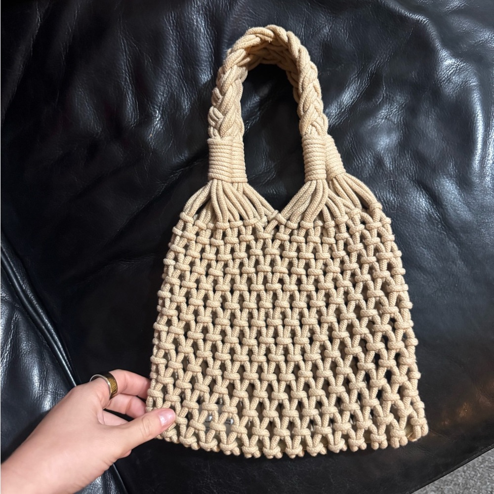J CREW Small Cadiz hand-knotted rope tote